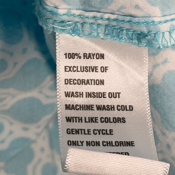 Crown & Ivy Womens XL Blue White Boho Blouse Long Sleeve Lace Trim Top - Picture 9 of 12